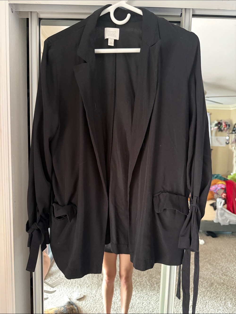 Black Women's Open-Front Blazer Jacket